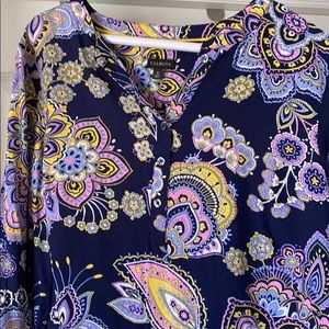 Talbots paisley blouse medium